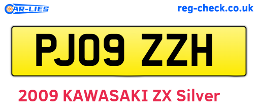 PJ09ZZH are the vehicle registration plates.