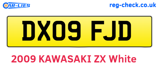 DX09FJD are the vehicle registration plates.
