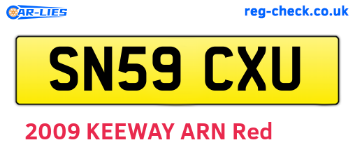 SN59CXU are the vehicle registration plates.