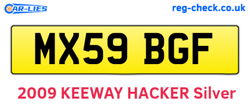 MX59BGF are the vehicle registration plates.
