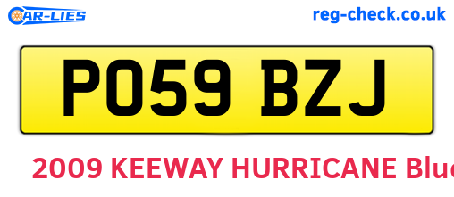PO59BZJ are the vehicle registration plates.