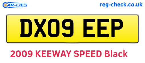 DX09EEP are the vehicle registration plates.