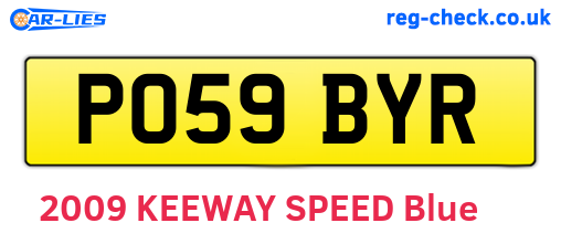 PO59BYR are the vehicle registration plates.