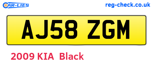 AJ58ZGM are the vehicle registration plates.
