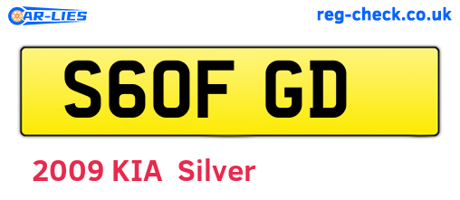 S60FGD are the vehicle registration plates.