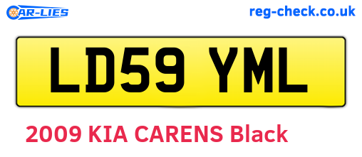 LD59YML are the vehicle registration plates.