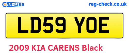 LD59YOE are the vehicle registration plates.