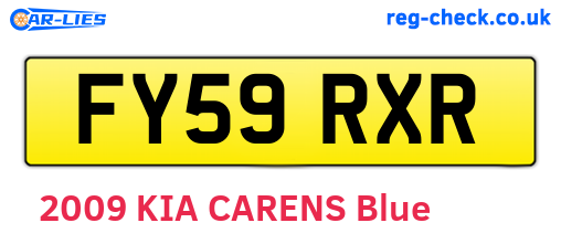 FY59RXR are the vehicle registration plates.