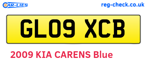 GL09XCB are the vehicle registration plates.