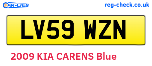 LV59WZN are the vehicle registration plates.