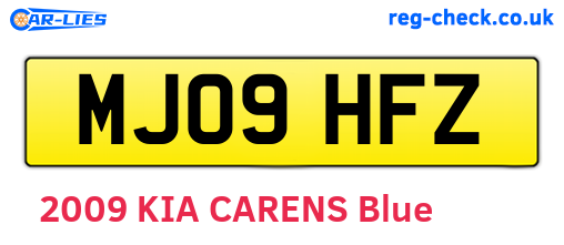 MJ09HFZ are the vehicle registration plates.