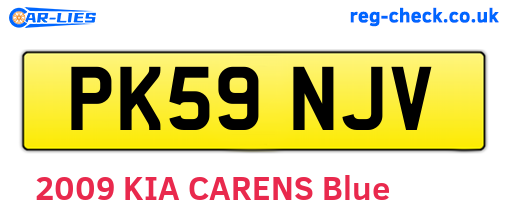 PK59NJV are the vehicle registration plates.