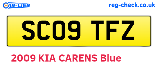 SC09TFZ are the vehicle registration plates.