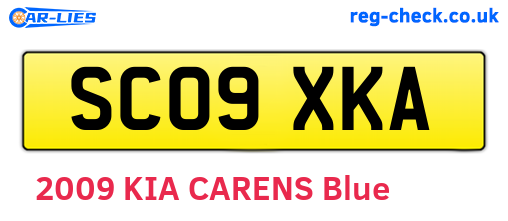 SC09XKA are the vehicle registration plates.