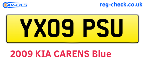 YX09PSU are the vehicle registration plates.