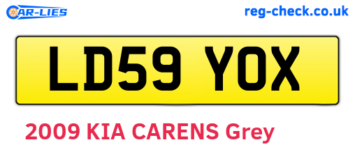 LD59YOX are the vehicle registration plates.