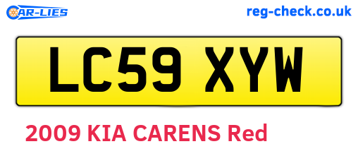 LC59XYW are the vehicle registration plates.