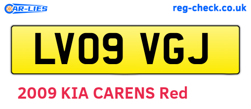 LV09VGJ are the vehicle registration plates.