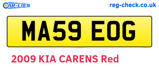 MA59EOG are the vehicle registration plates.
