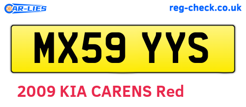 MX59YYS are the vehicle registration plates.