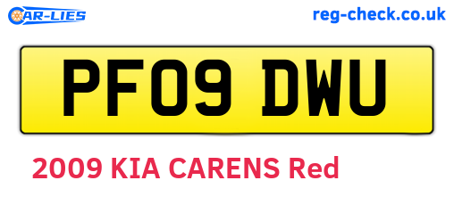 PF09DWU are the vehicle registration plates.