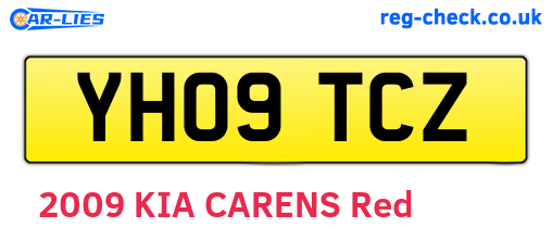 YH09TCZ are the vehicle registration plates.