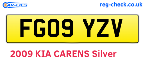 FG09YZV are the vehicle registration plates.