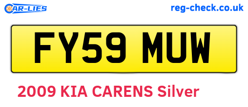 FY59MUW are the vehicle registration plates.