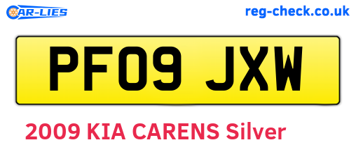 PF09JXW are the vehicle registration plates.