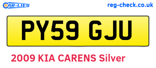 PY59GJU are the vehicle registration plates.