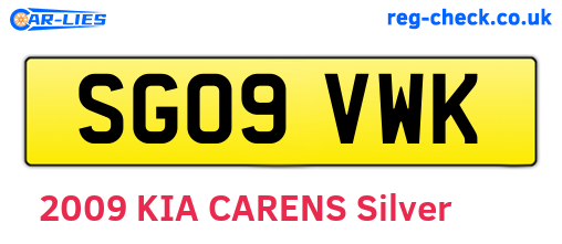 SG09VWK are the vehicle registration plates.