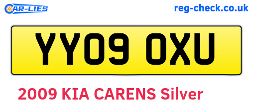 YY09OXU are the vehicle registration plates.