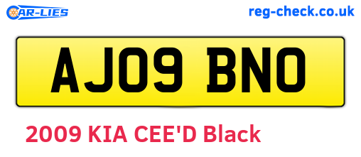 AJ09BNO are the vehicle registration plates.