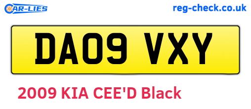 DA09VXY are the vehicle registration plates.