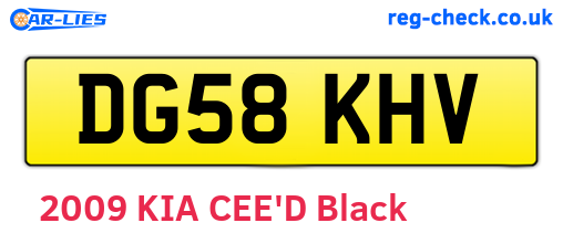 DG58KHV are the vehicle registration plates.