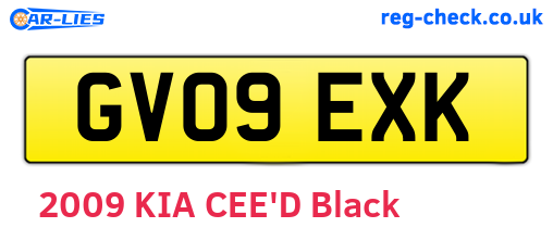 GV09EXK are the vehicle registration plates.