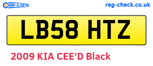 LB58HTZ are the vehicle registration plates.