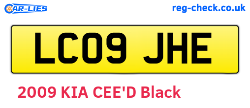 LC09JHE are the vehicle registration plates.