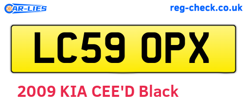 LC59OPX are the vehicle registration plates.