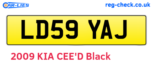 LD59YAJ are the vehicle registration plates.