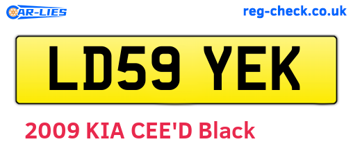 LD59YEK are the vehicle registration plates.