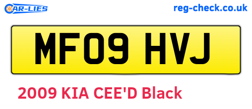 MF09HVJ are the vehicle registration plates.