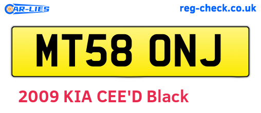 MT58ONJ are the vehicle registration plates.