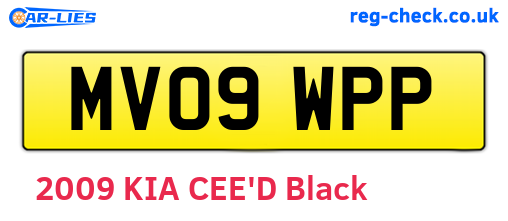 MV09WPP are the vehicle registration plates.