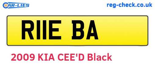 R11EBA are the vehicle registration plates.