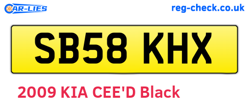 SB58KHX are the vehicle registration plates.