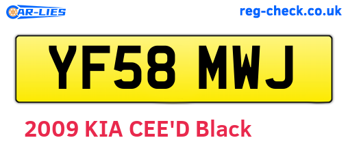 YF58MWJ are the vehicle registration plates.