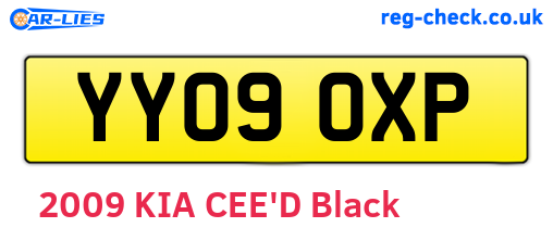 YY09OXP are the vehicle registration plates.