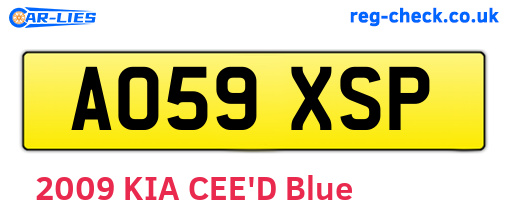 AO59XSP are the vehicle registration plates.