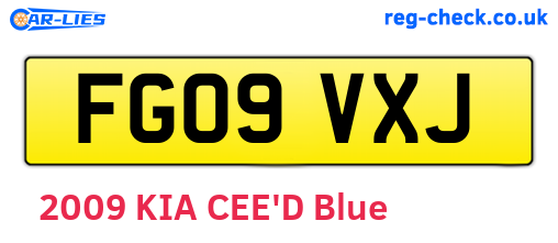 FG09VXJ are the vehicle registration plates.